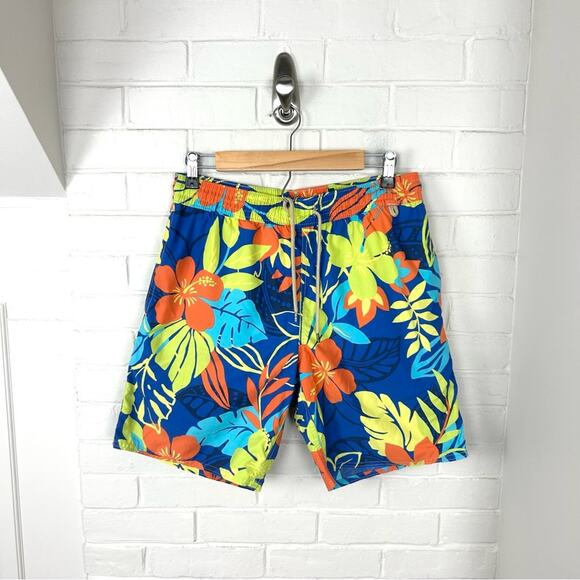 Polo Ralph Lauren Tropical Hawaiian Floral Print Men’s Swim Trunks Size S - Picture 1 of 8